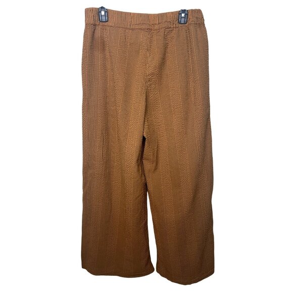 Free People Womens Star Of Wonder Striped Brown Wide-Leg Pants Medium - Picture 3 of 15